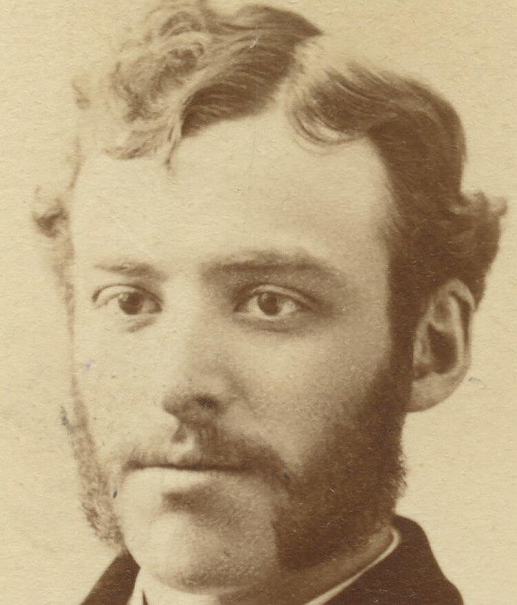 CDV STUDIO PORTRAIT MAN W/ SIDEBURNS FROM TROY, NY, BY CAPPER, GRAPHIC BACK