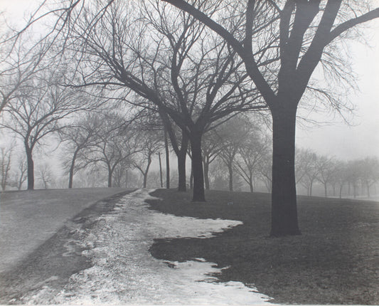 ARCHITECTURE VIEW STEEPLE BUILDINGS. 14 X 17 INCH TONED SILVER PRINT.