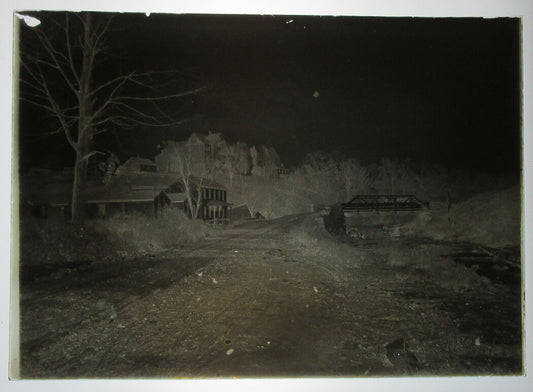 ALLEGHENY COUNTY, PA. BRIDGE AND STREAM. 5 X 7 GLASS PLATE NEGATIVE,CIRCA 1910s.