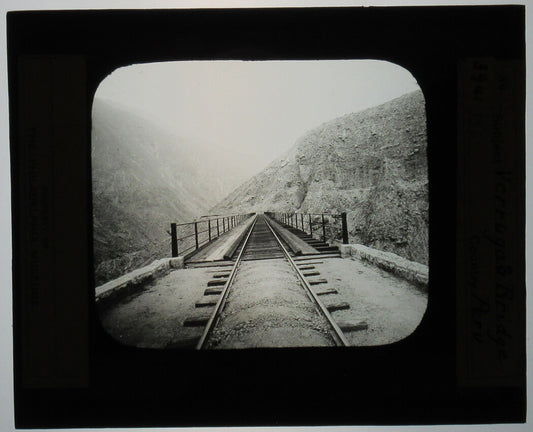 VERRUGAS RAILROAD BRIDGE. PERU. PHOTO ON GLASS.