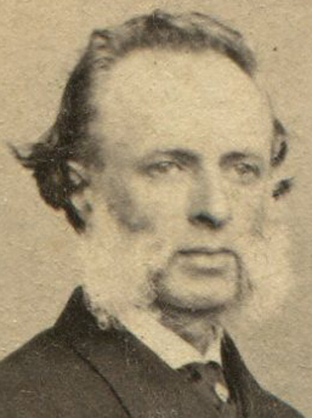 MAN, WHITE MUTTON CHOPS, CANE, DARK COAT, LIGHT TROUSERS. CDV. EDINBURGH.