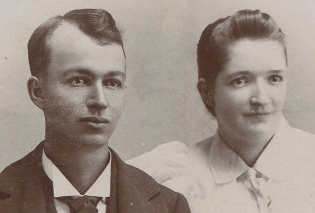 Vintage Cabinet Card Photo: Mischievous Couple, Original Print, Late 1800s–Early 1900s, Wall Art & Collectible Portrait