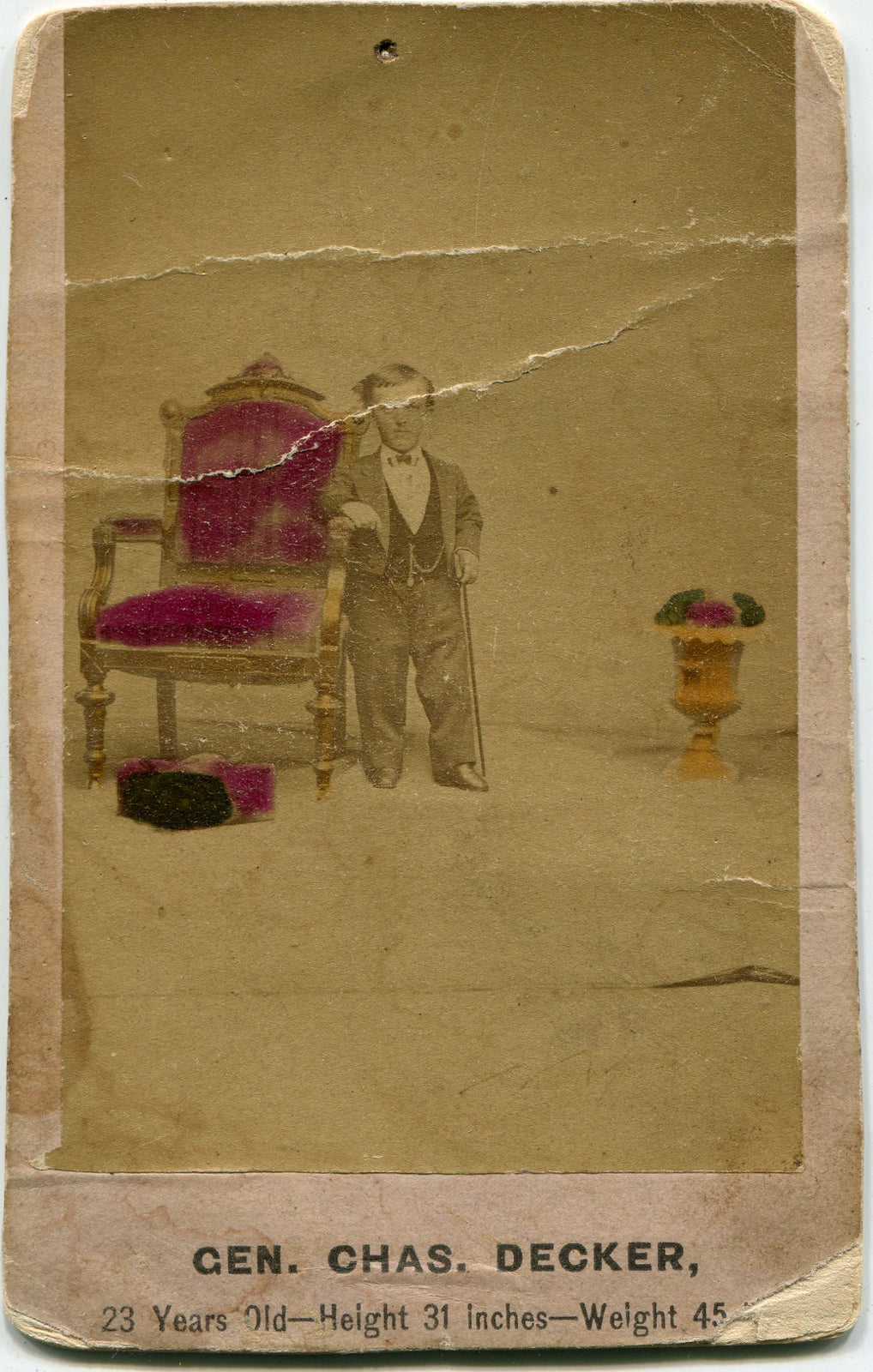 GEN. CHARLES DECKER, STANDING POSE. TINTED CDV. ST LOUIS, MO.