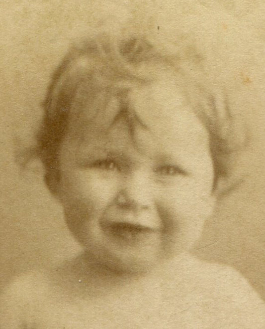 VERY CUTE BABY HOLDING BONNET. CDV. GENEVE, SWITZERLAND.