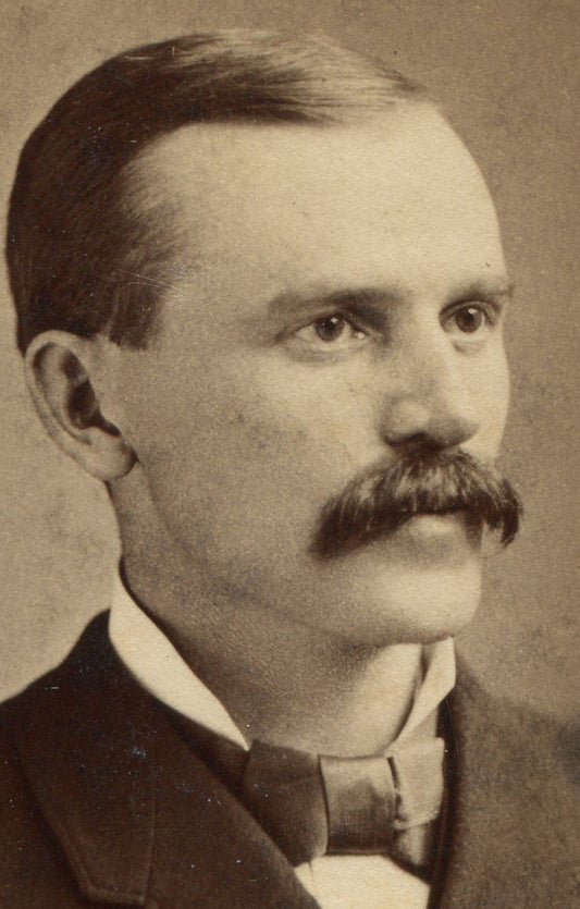 MAN WITH IMPRESSIVE MUSTACHE AND STYLISH SUIT AND BOW TIE. CDV.
