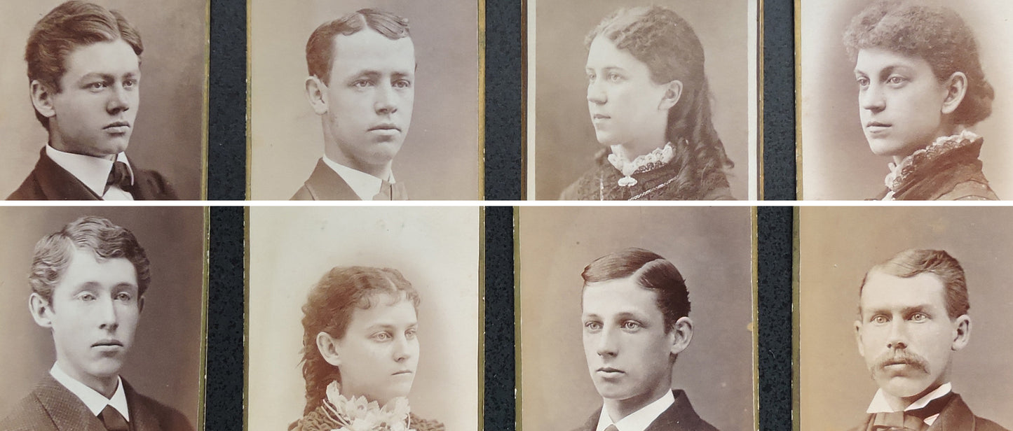 PPL FROM MANCHESTER, NH, SET OF 8 PHOTOS, NAMES ON BACK