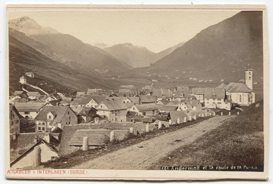 VILLAGE, INTERLAKEN, SWITZERLAND. CABINET CARD.