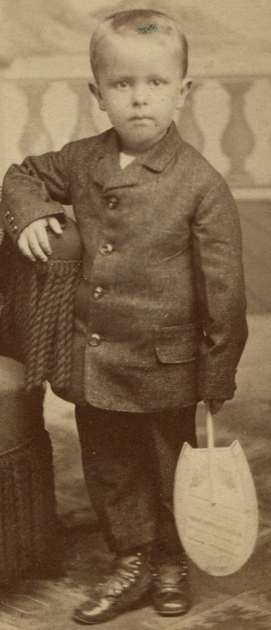 VERY YOUNG BOY POSED WITH PADDLE. CDV. ALTOONA, PA.