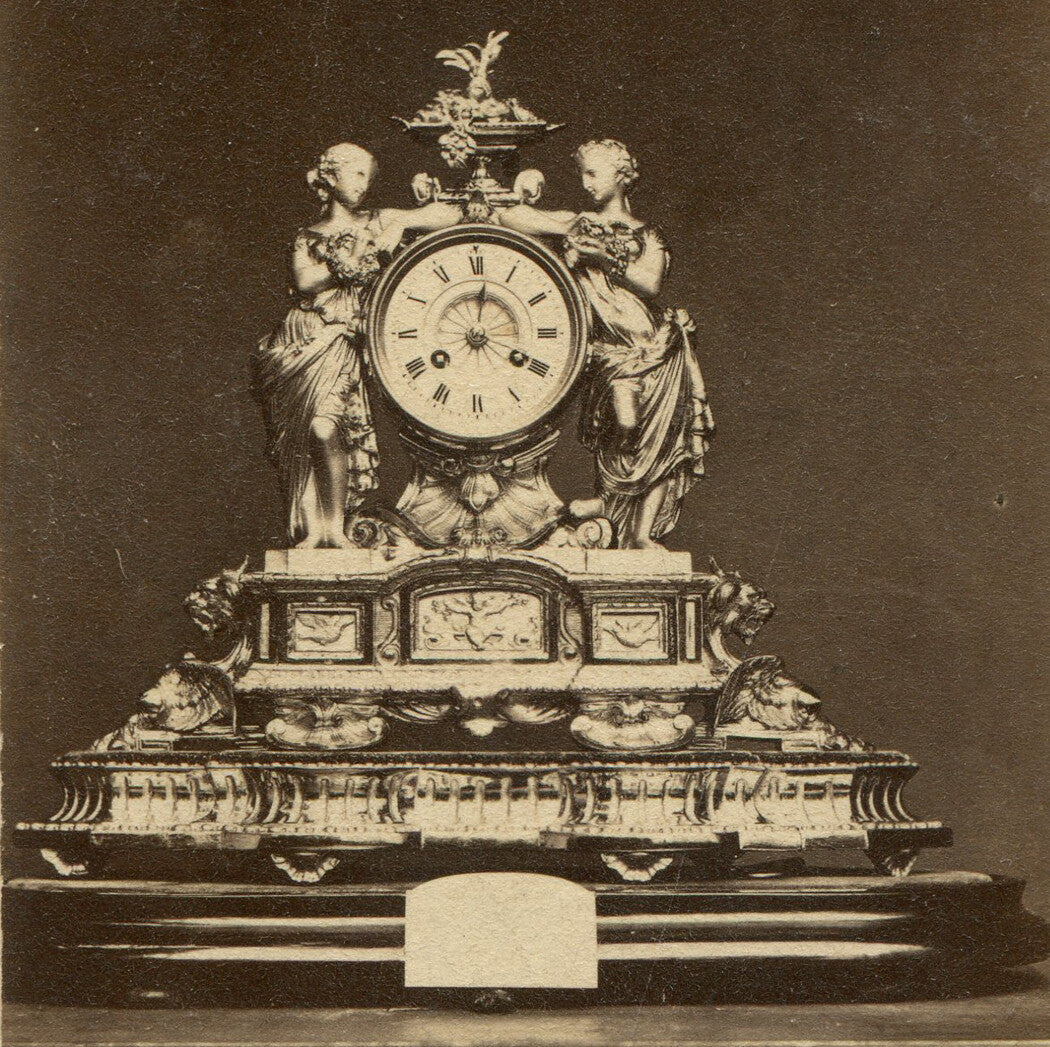ORNATE ROCOCO CLOCK. CDV.