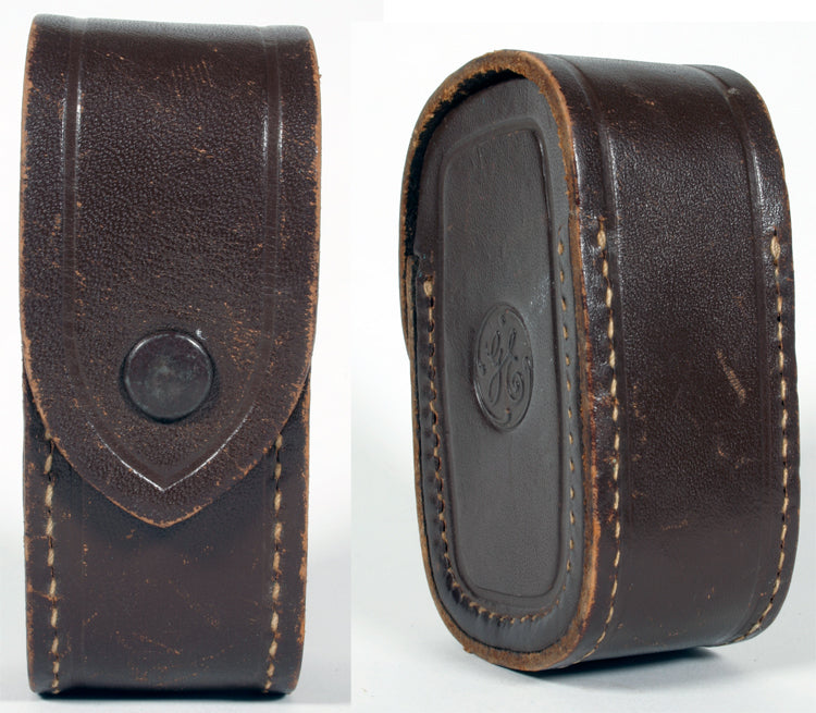 GE LIGHT METER CASE BROWN LEATHER VINTAGE