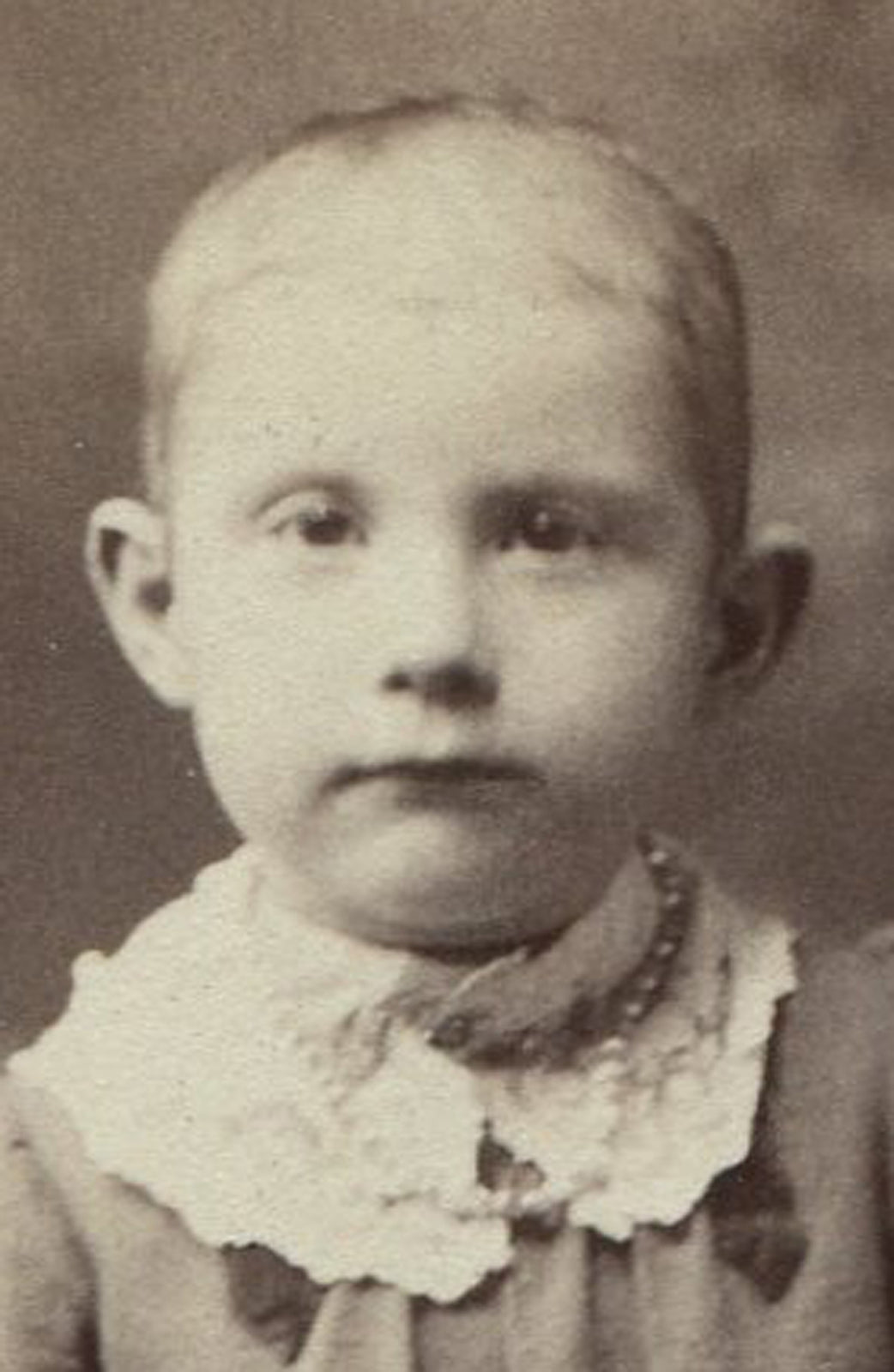 Vintage Bald Child Cabinet Card Portrait - 19th-Century Portland, Maine Photo, Genealogy Keepsake