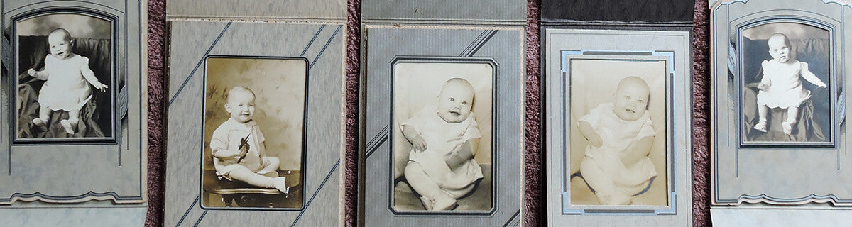 PHOTOGRAPH OF ART DECO BABIES IN FOLDERS LOT OF 5