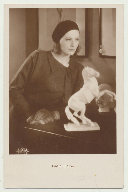 Woman Posing at a Very Strange Art Gallery. Photo Postcard.