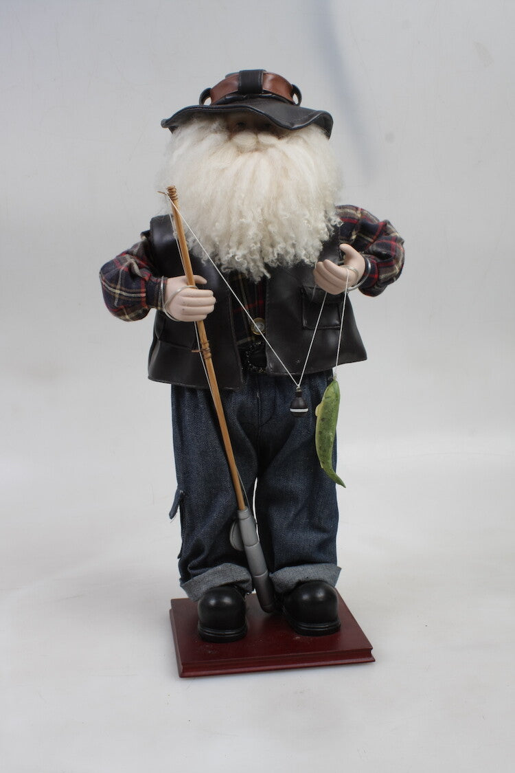 SANTA GONE FISHIN 19 INCH STATUE