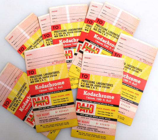 Film Developing Mailers, Vintage Lot of 12