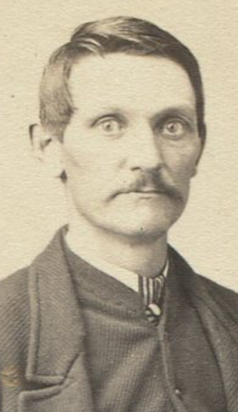 MAN WITH STARTLED EXPRESSION. CDV. PITTSBURGH, PA.