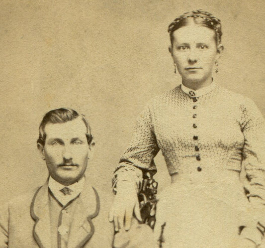 BEAUTIFUL COUPLE, WOMAN IN EARRINGS. CDV. BLOOMSBURG, PA.