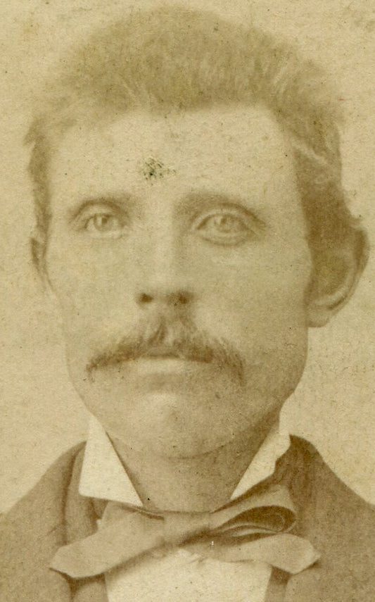 MAN, MUSTACHE AND SAD EYES. CDV. CHICAGO, ILL.