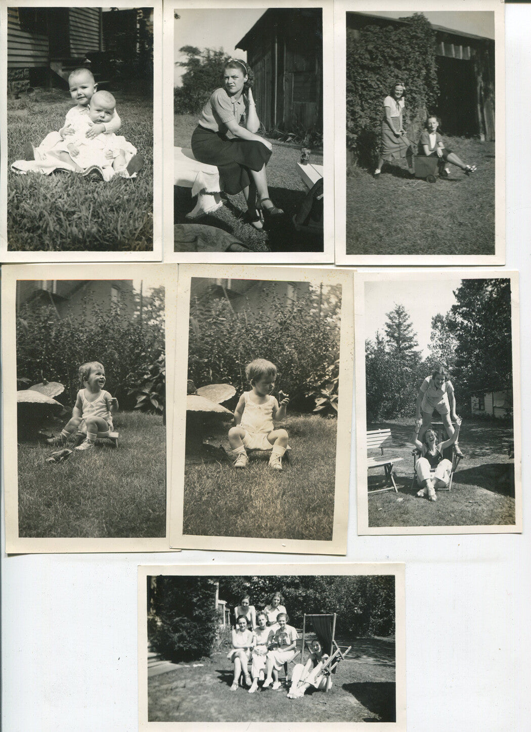WOMEN, WOMEN WITH CHILDREN, CHILDREN AND MEN PHOTOS. 25 SET B W. 1930-40.