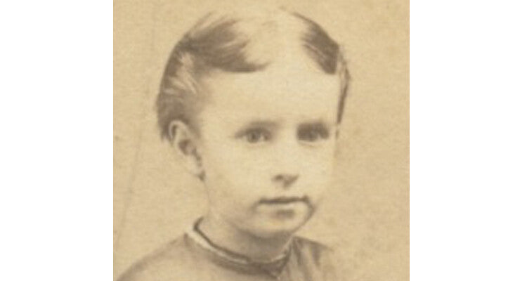 CDV PORTRAIT GIRL W/ HAT, CROSS NECKLACE + CUTE DRESS