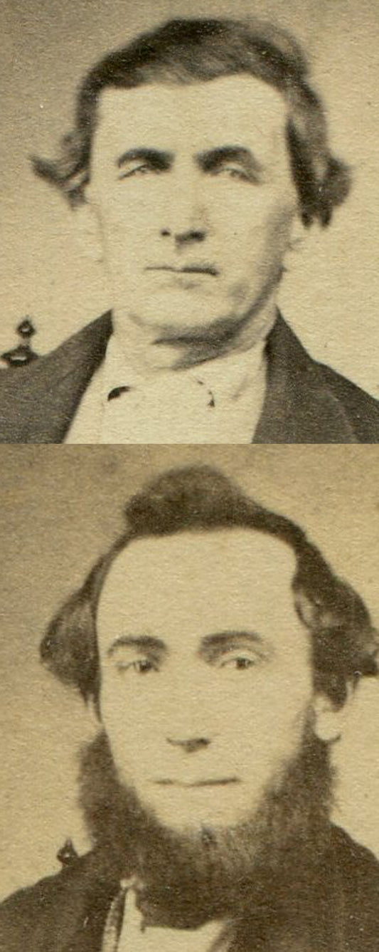 MEN IN SAME STUDIO, 2 DIFFERENT CDV. 2 SET.