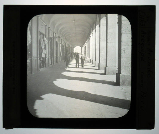 ARCHITECTURAL, ARCADE. AREQUIPA, PERU. PHOTO ON GLASS.