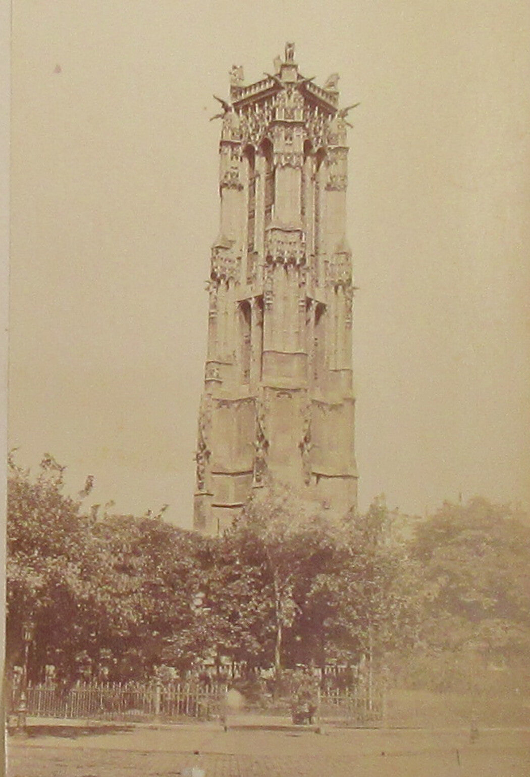 Vintage European Cathedral & Garden Views Mounted Albumen Photos - Double-Sided 2-Photo Gallery Wall Set