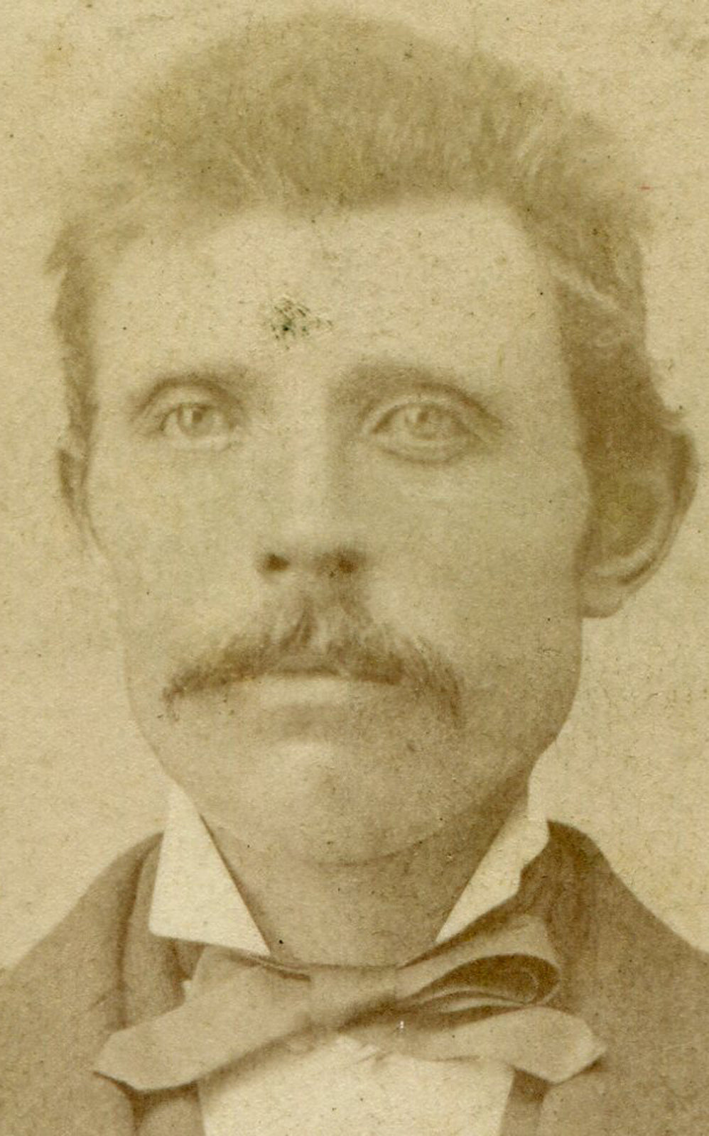 MAN, MUSTACHE AND SAD EYES. CDV. CHICAGO, ILL.