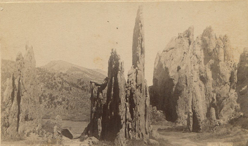 NATURAL ROCK SPIRES. CDV. COLORADO SPRINGS, COLORADO.