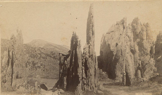 NATURAL ROCK SPIRES. CDV. COLORADO SPRINGS, COLORADO.