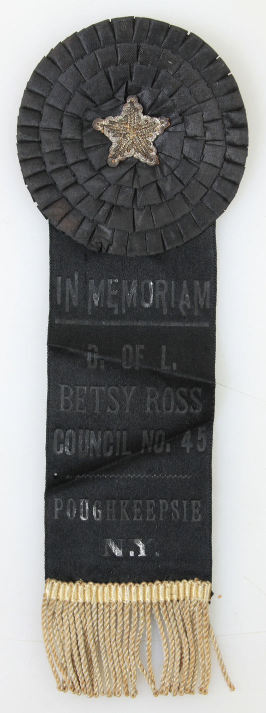 BETSY ROSS MEMORIAL RIBBON, POUGHKEEPSIE, N.Y. COUNCIL NO. 45.