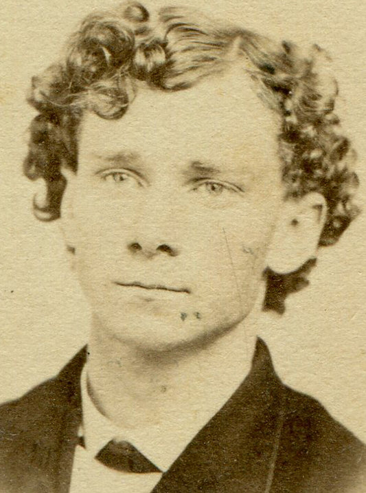 MAN W/ CURLY HAIR, FURROWED BROW. CDV.