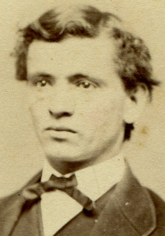 YOUNG MAN W/ MESSY HAIR AND DEAD EYES. CDV. PETROLEUM, PA.