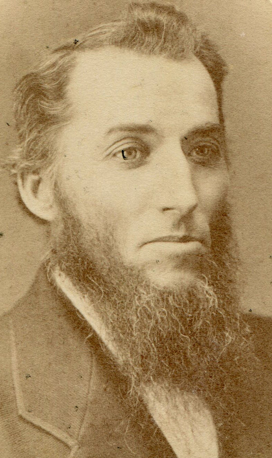 STRONG FEATURED MAN WITH STRAGGLY LINCOLN BEARD. CDV.