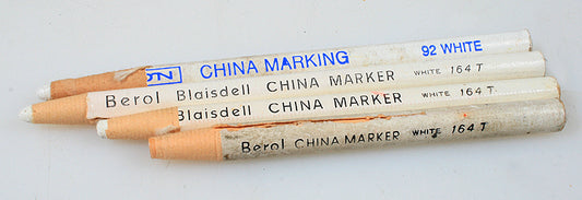 GREASE PENCILS ,CHINA MARKERS, WHITE, SET OF 4