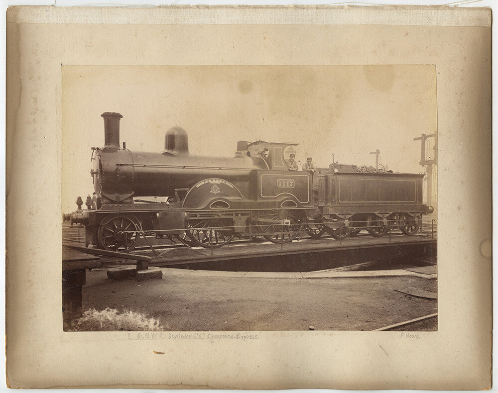 LONDON   NW RAILWAY LOCOMOTIVE 6X8 ALBUMEN PRINT + 2 CALIFORNIA PHOTOS