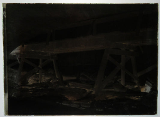 ALLEGHENY COUNTY, PA. BRIDGE AND STREAM. 5 X 7 GLASS PLATE NEGATIVE,CIRCA 1910s.