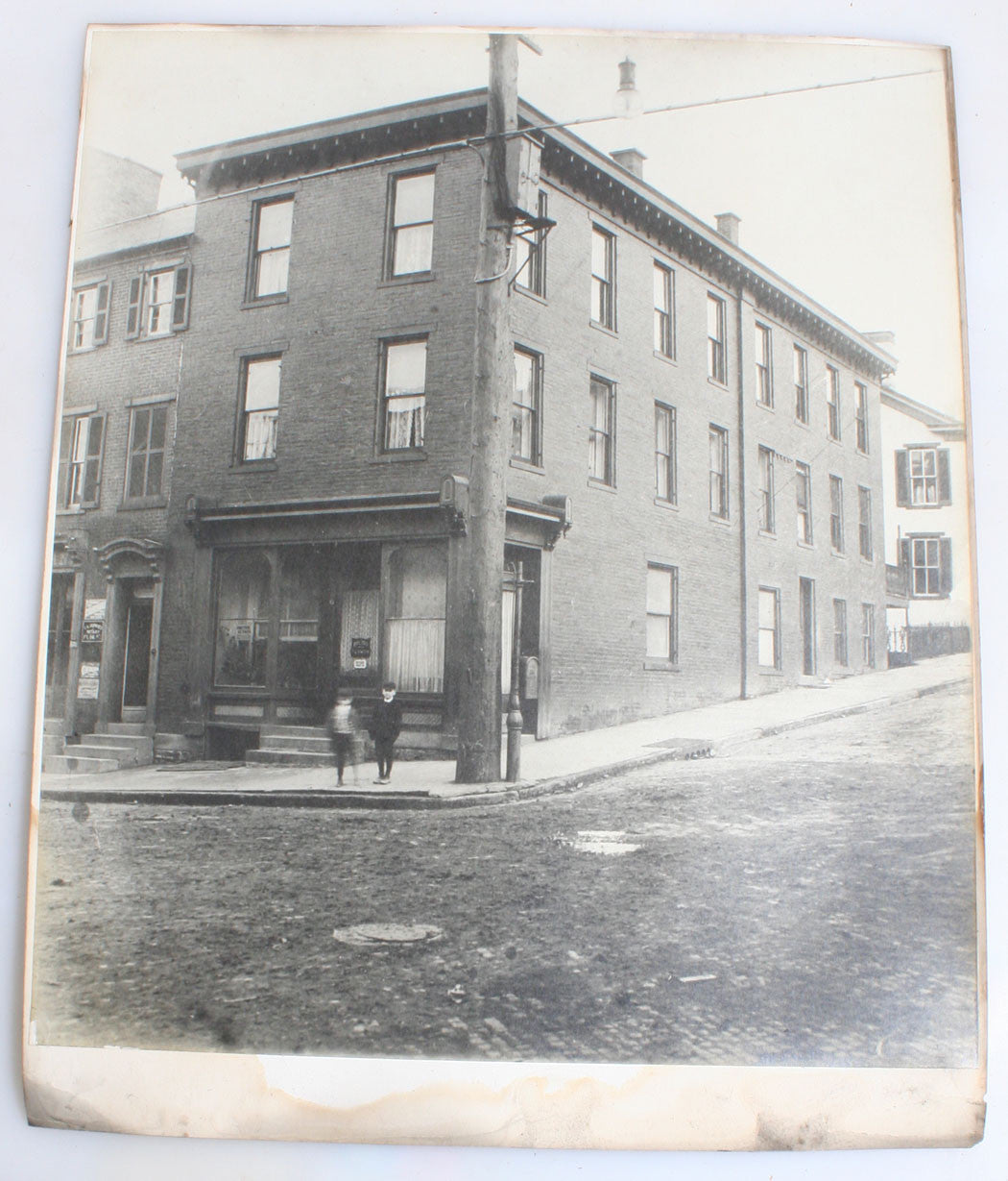 Vintage 16x20 Architectural Exterior Corner Store Photo - Silver Prints, Collectible Wall Art