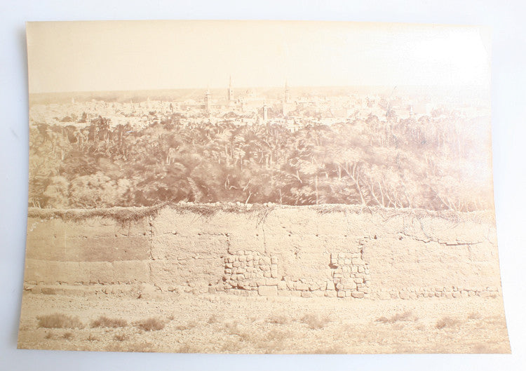 8X11 ALBUMEN OF STAGLIENO CEMETERY W/ FLOWERS - GENOVA, ITALY