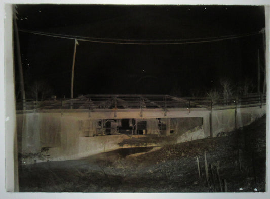 ALLEGHENY COUNTY, PA. BRIDGE AND STREAM. 5 X 7 GLASS PLATE NEGATIVE,CIRCA 1910s.