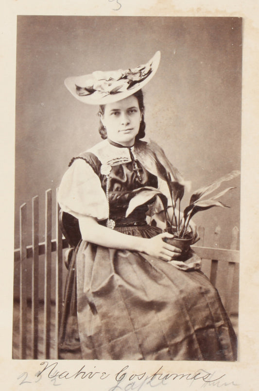 YOUNG WOMAN IN NATIVE COSTUME. SWITZERLAND. 8x10 reprint