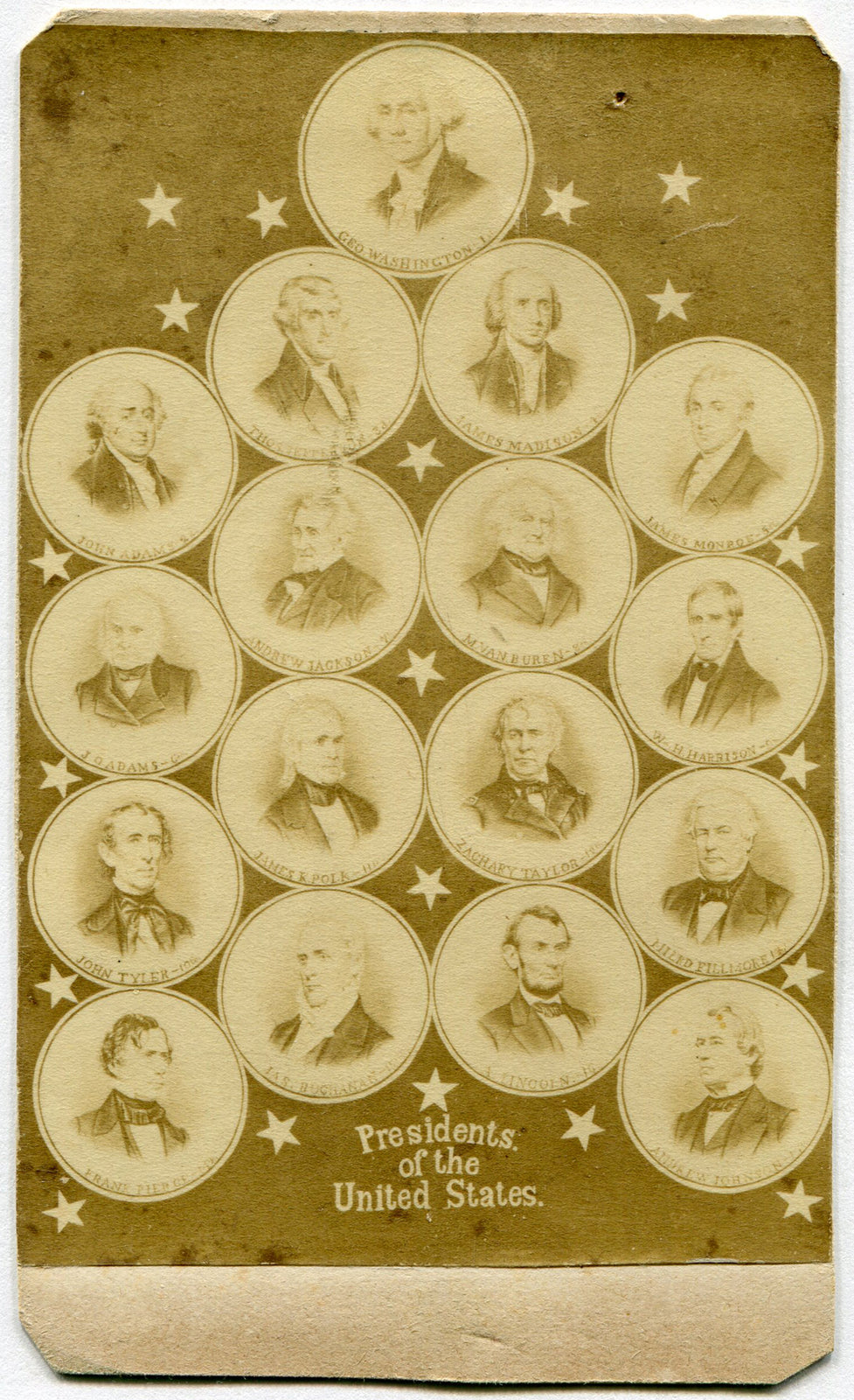 PRESIDENTS OF THE U.S. 17 IMAGES ON CDV.