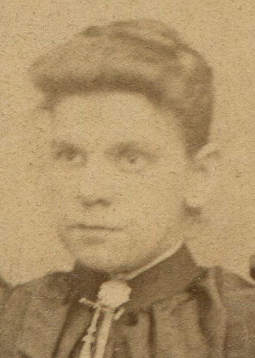 WOMAN IN TIGHT CORSET DRESS. CDV.