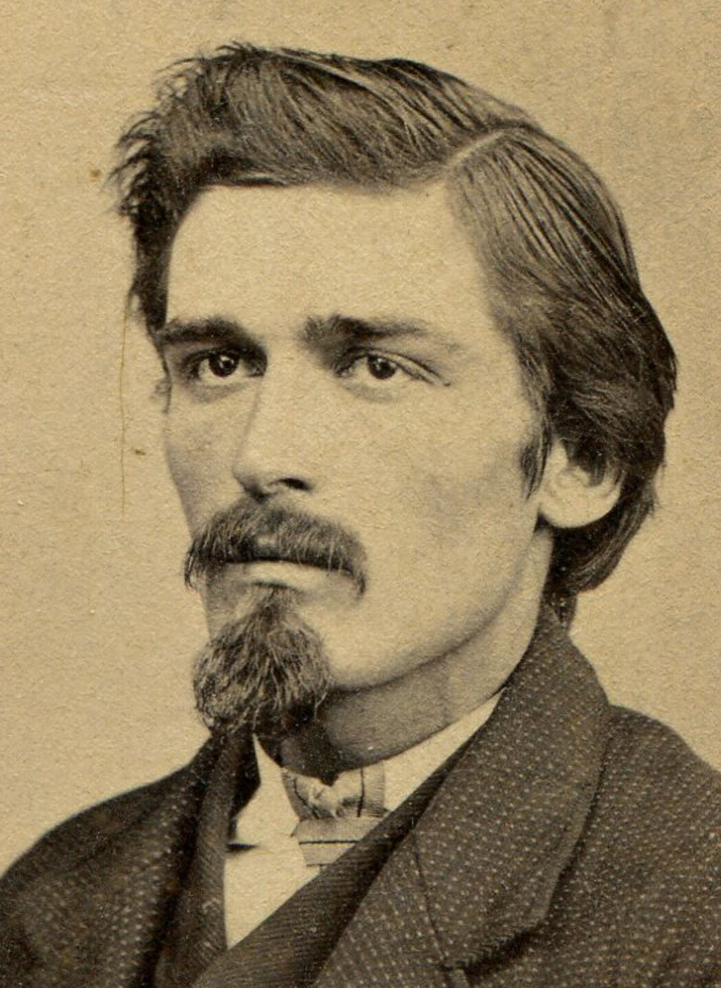 GAUNT, HANDSOME MAN. CDV. NAPERVILLE, ILL.