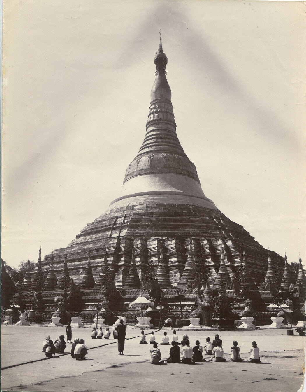 SHWEDAGON PAGODA, BURMA. UNMOUNTED ALBUMEN, 11 X 8.5 INCHES. 1880.