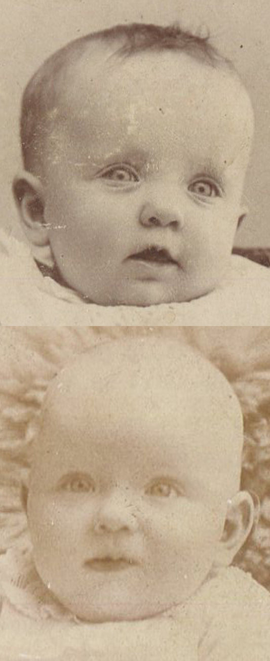 WOMAN, MAN, BABIES. FOUR SET CABINET CARDS.