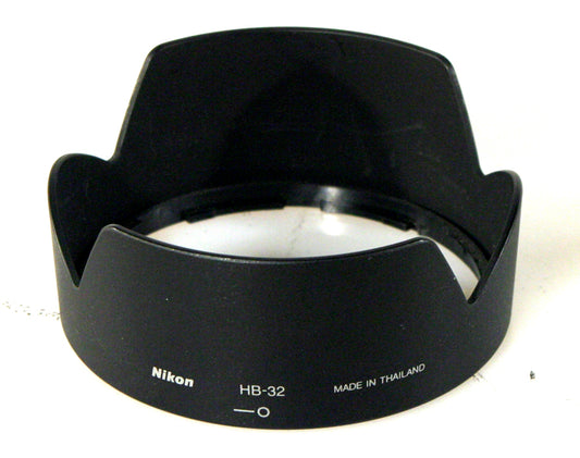 Genuine Nikon HB-32 Lens Hood - Bayonet Mount, F-Mount Replacement, Used Good Condition, Reduces Flare