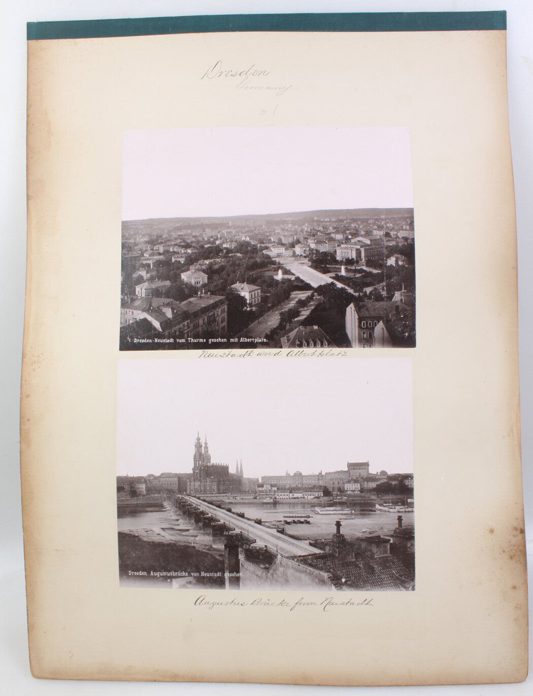 DRESDEN, GERMANY STREET/ARCHITECTURAL SCENES. 4 ALBUMEN PHOTOS.