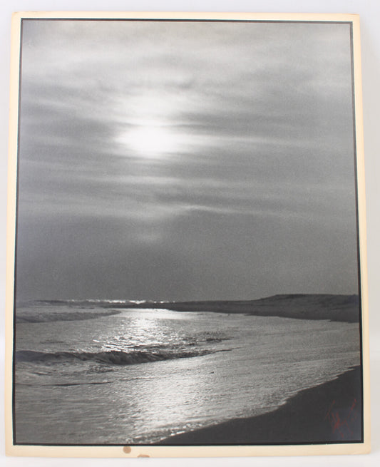 Beach Scene Lands End Silver Print 20x16 Mounted 16x20 Board Vintage Photo