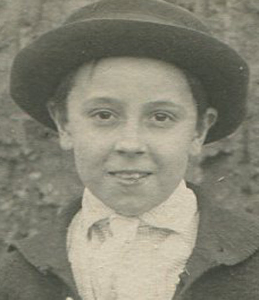 BOY, SHORT PANTS, HAT. OUTDOOR POSE. CABINET CARD.